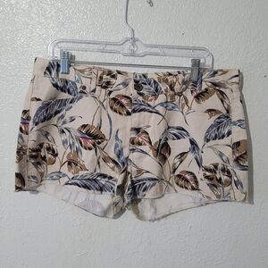 Madewell Cream Floral Jean Shorts